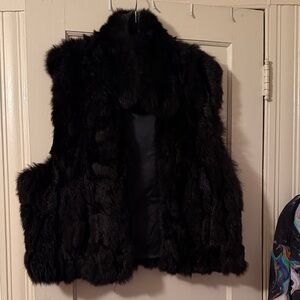 Women's Black Fur Vest